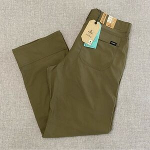 Prana Zion II Stretch Mens 34x30 Slate Green Relaxed Fit Straight Pants NWT